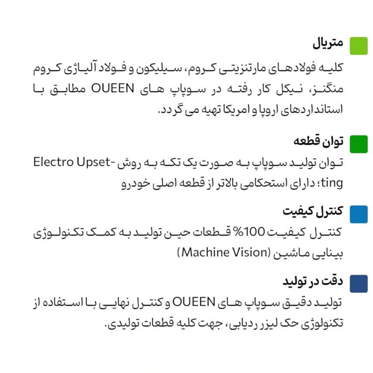 سوپاپ دود و هوا خودرو کویین مدل 005 مناسب برای رنو L90 بسته 16 عددی